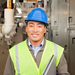 hvac person in vest