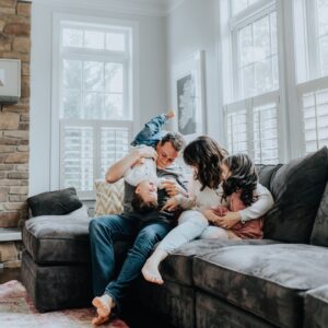 family in livingroom